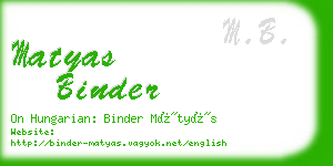 matyas binder business card